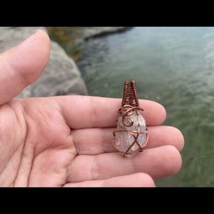 Herkimer diamond wire wrapped necklace